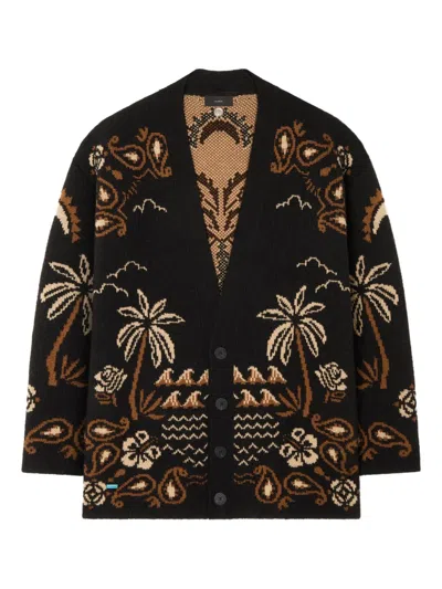 ALANUI GLIMPSE OF EDEN PALM-TREE PAISLEY CARDIGAN