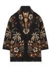 Alanui Glimpse Of Eden Wool And Cashmere Cardigan In Black