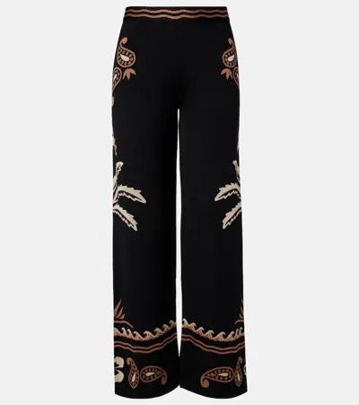 ALANUI GLIMPSE OF EDEN WOOL AND SILK PANTS