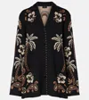 Alanui Glimpse Of Eden Wool And Silk Shirt In Black