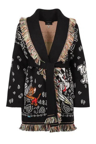 Alanui Tom  Jerry Bandana Cardigan In Black