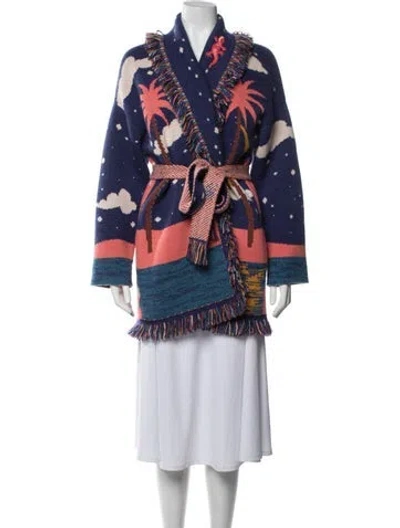 Pre-owned Alanui Graphic Print Coat In Blue