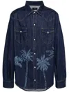 Alanui Embroidered Design Denim Shirt Cuffs In Blau