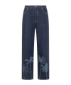 Alanui Graphic-print Cotton Straight-leg Jeans In Black