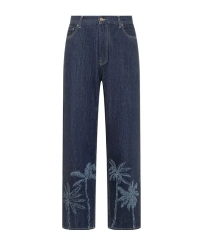 ALANUI ALANUI LOGO-PATCH STRAIGHT-LEG JEANS