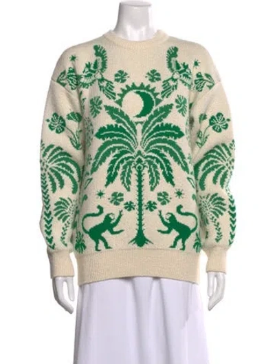 Pre-owned Alanui Graphic Print Crew Neck Sweater W/ Tags In Neutral