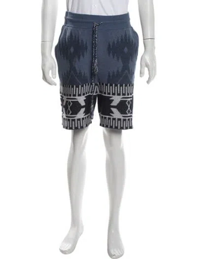 Pre-owned Alanui Graphic Print Jogger Shorts In Blue