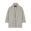 Alanui Luxe Knit Shawl Collar Cardigan In Gray