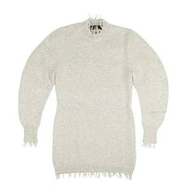 Alanui Grey Fitted Pullover Knit Dress In Beige