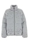 Alanui Wool Bandana Embroidered Down Jacket In Grey