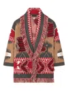 Alanui Grunge Anthem Fringed Patterned Coat In Brown