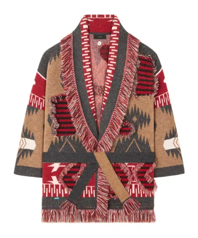ALANUI GRUNGE ANTHEM FRINGED PATTERNED COAT