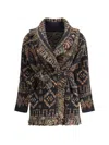 Alanui Embroidered Wool Blend Grunge Beat Cardigan In Brown