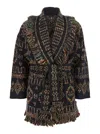 Alanui Embroidered Wool Blend Grunge Beat Cardigan In Black