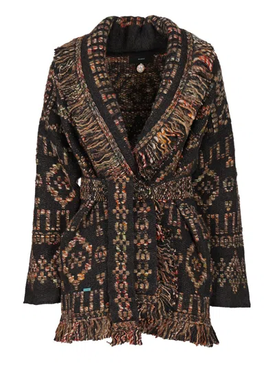 Alanui Grunge Beat Cardigan Knitwear Brown