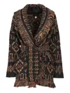 Alanui Fringe Detailing Wool Blend Cardigan In Multi