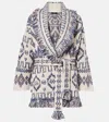 Alanui Grunge Beat Fringed Wool-blend Wrap Cardigan In Gray