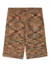 Alanui Multicolor Wool Blend Grunge Beat Bermuda Shorts In Brown