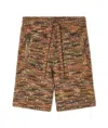 Alanui Multicolor Wool Blend Grunge Beat Bermuda Shorts In Brown