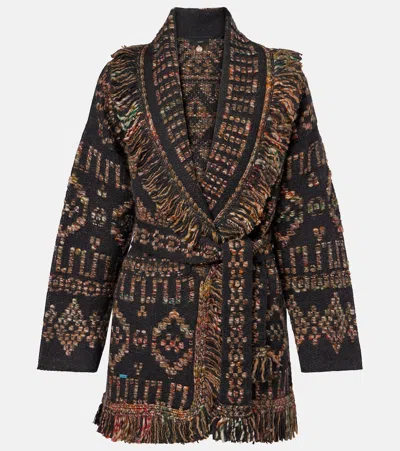Alanui Grunge Beat Wool-blend Cardigan In Multi