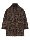 Alanui Fringe Detailing Wool Blend Cardigan In Brown
