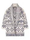 Alanui Wool Cardigan With Belted Waist And Fringe In White