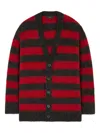 Alanui Grunge Stripes Cardigan In Red