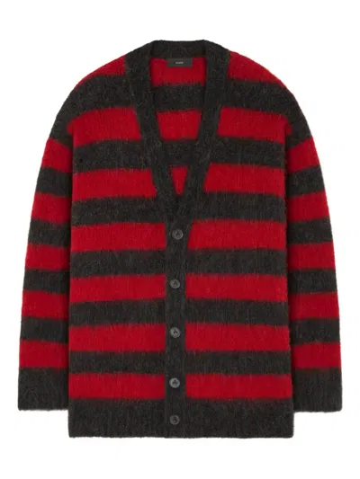 Alanui Grunge Stripes Cardigan In Red
