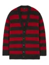 Alanui Grunge Stripes Striped Cardigan In Red