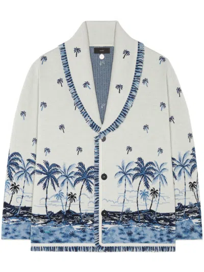 Alanui Cardigan Mit Gestricktem Hawaii-print In Weiss