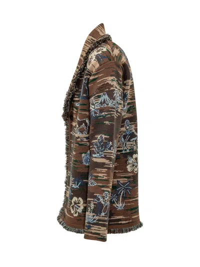 Alanui Hawaii-inspired Cardigan In Brown Multi
