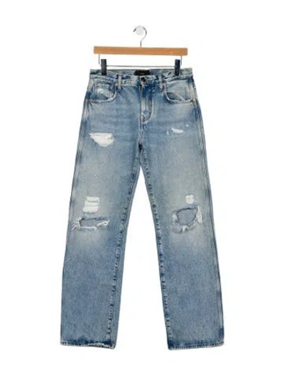 Pre-owned Alanui High-rise Straight Leg Jeans In Blue