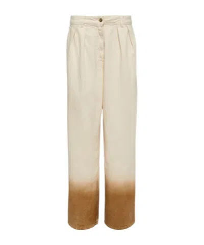 Alanui High-rise Wide-leg Jeans In Nude