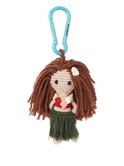 Alanui Hoola Girl Amigurumi Crocheted Keyring In Multi