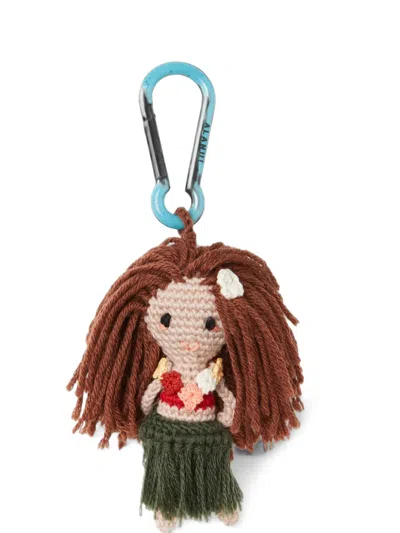 Alanui Hula Girl Amigurumi Crochet Keyring In Purple