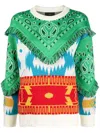 Alanui Icon Bandana Fringed Jumper In 绿色