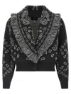 Alanui Knitwear Shawl Collar Fringe Detailing In Black