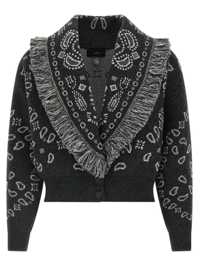 Alanui Knitwear Shawl Collar Fringe Detailing In Black