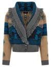 Alanui Icon Bomber Cardigan In Blue