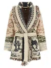 Alanui Sunset Riders Cardigan Knitwear Beige In Neutral