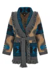 Alanui Shawl Collar Knit Cardigan With Fringe In Multi