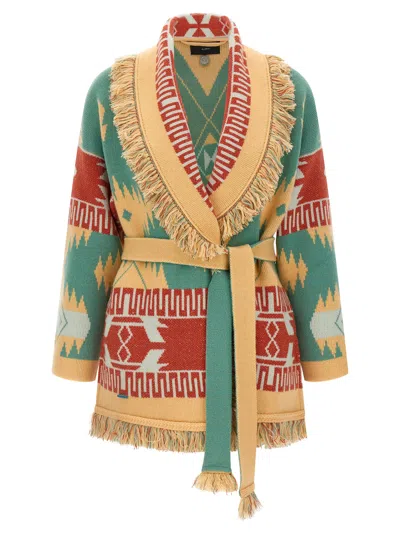 Alanui Icon Jacquard Fringed Cardigan In Multi