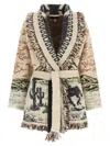 Alanui Sunset Riders Cardigan Knitwear Beige In Neutral