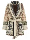 Alanui Sunset Riders Cardigan Knitwear Beige In Neutral