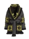 Alanui Icon Belted Fringed Quilted Wool-jacquard Down Jacket