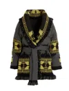 Alanui Icon Belted Fringed Quilted Wool-jacquard Down Jacket