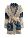 Alanui Icon Jacquard Cardigan In Blue