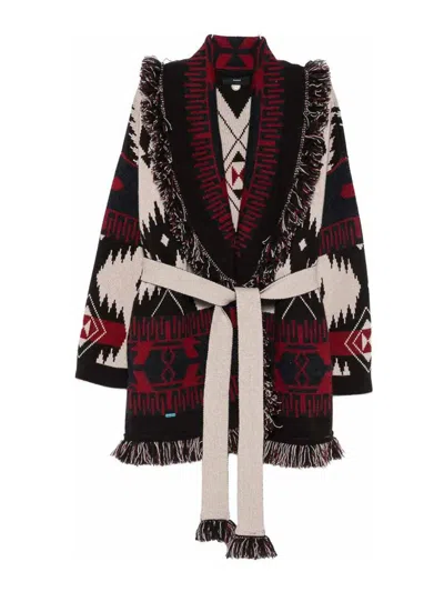 Alanui Icon Jacquard Cardigan In Beige