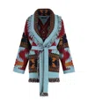 Alanui Jacquard Cashmere Cardigan With Two-tone Belt In Multi