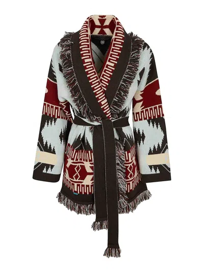 Alanui Icon Jacquard Cardigan In Brown
